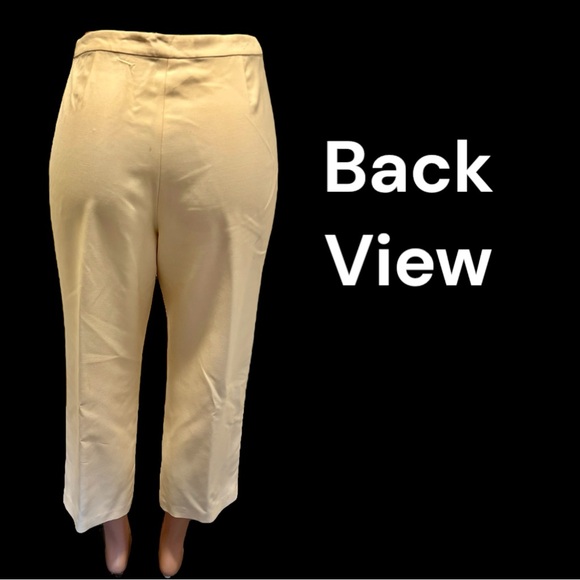 Tommy Bahama Women’s Cream 100% Silk  Side Zip Cropped Capri Dress Pants Size 10 - Picture 3 of 7